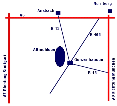 Anreise an den Altmühlsee